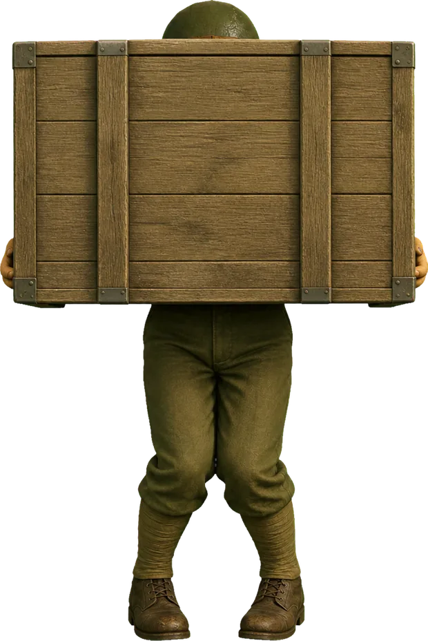 carrying a crate that is too big